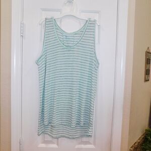 Stem Medium Light Green and Grey Tank Top (G5)